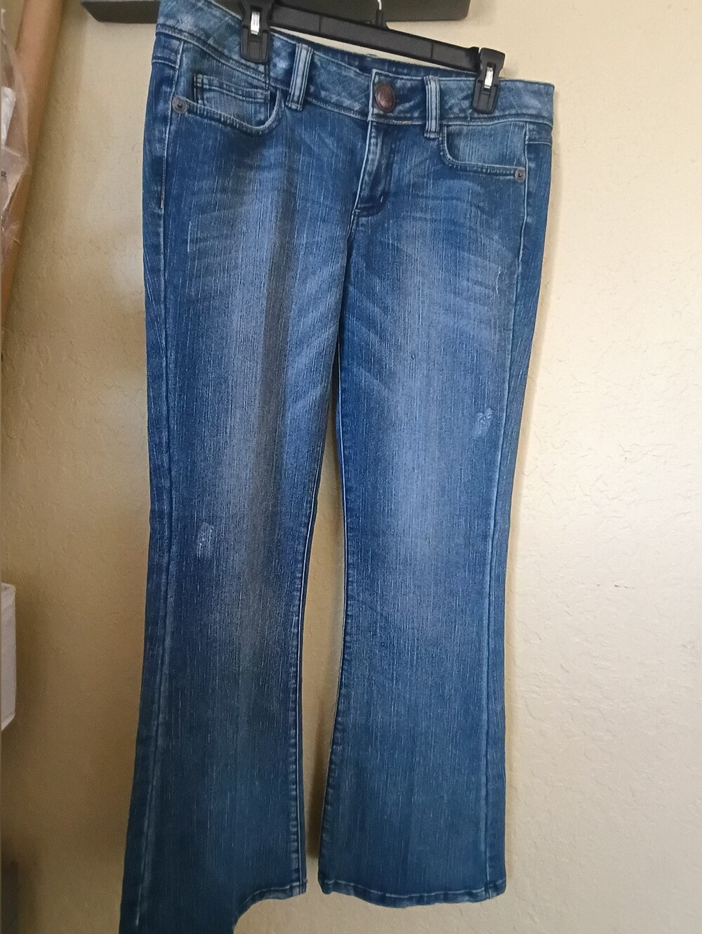 Apple Bottoms Distressed Blue Flare Jeans Bell Legs